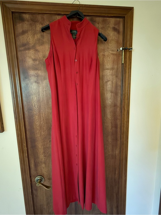 Ralph Lauren Dresses & Skirts - Ralph Lauren Red Sleeveless Button-Front Maxi Dress
